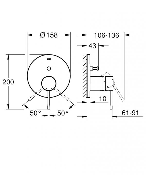 GROHE 34 565 001 GROHTHERM 800 Grifo Termostático Ducha Con Equipo